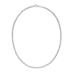 Sterling Silver 24 4.1mm Solid Round Byzantine Chain with Pear Shaped Lobster Clasp