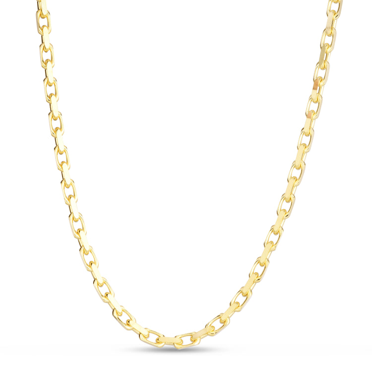 Silver with Gold Plating 22 3.4mm French Cable Chain with Lobster Clasp