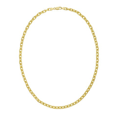 Silver with Gold Plating 24 5mm French Cable Chain with Lobster Clasp