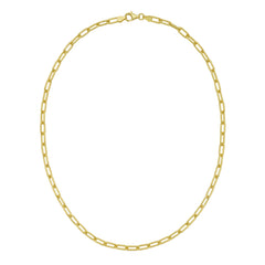 Silver with Gold Plating 16 4.1mm Round Link Paperclip Chain with Pear Shaped Lobster Clasp