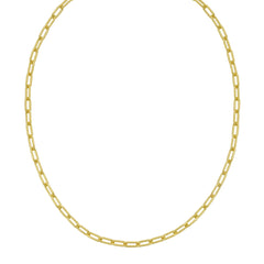 Silver with Gold Plating 8 5.2mm Round Link Paperclip Chain with Lobster Clasp