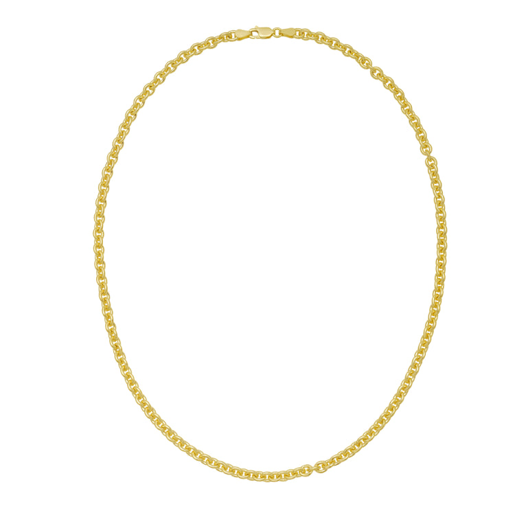 Silver with Gold Plating 18 4.7mm Rolo Chain with Lobster Clasp
