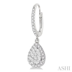 5/8 Ctw Pear Shape Diamond Lovebright Earrings in 14K White Gold