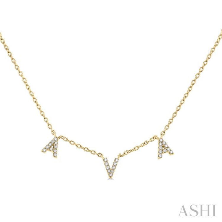 1/10 Ctw 'AVA' Space Name Diamond Necklace in 10K Yellow Gold
