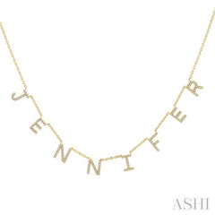 1/3 Ctw 'JENNIFER' Space Name Diamond Necklace in 10K Yellow Gold