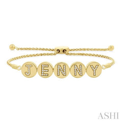 1/5 Ctw 'JENNY' Disc Single Cut Diamond Lariat Bracelet in 10K Yellow Gold