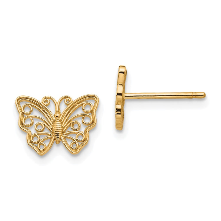 14K Cut-out Butterfly Post Earrings