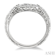 1/10 Ctw Round Cut Diamond Matching Wedding Band in 14K White Gold
