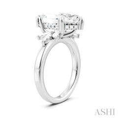 5/8 Ctw Akari Marquise and Round Cut Diamond Semi-Mount Engagement Ring in 14K White Gold