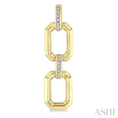 1/10 Ctw Bold Octagonal Link Round Cut Diamond Fashion Earrings in Yellow Gold Vermeil