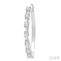 1/4 Ctw Round Cut Diamond Floating Hoop Fashion Earrings in 10K White Gold