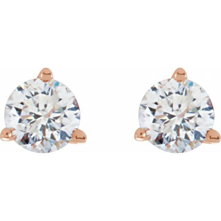 14K Rose Gold 1/3 CTW Natural Diamond Stud Earrings
