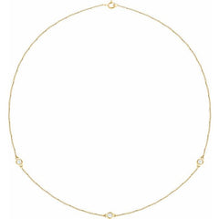 14K Yellow Gold 1/3 CTW Natural Diamond 3-Station 18" Necklace