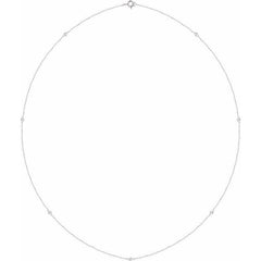 14K White Gold 1 3/4 CTW Natural Diamond 7-Station 24" Necklace