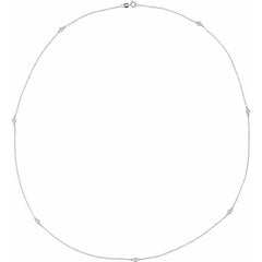 14K White Gold 1 3/4 CTW Natural Diamond 7-Station 24" Necklace