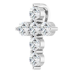 Sterling Silver 1/4 CTW Natural Diamond Cross Pendant