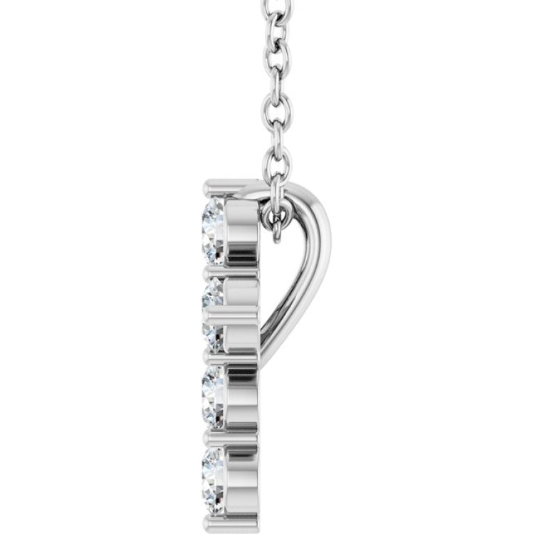 Platinum 1/4 CTW Natural Diamond Cross 16-18" Necklace
