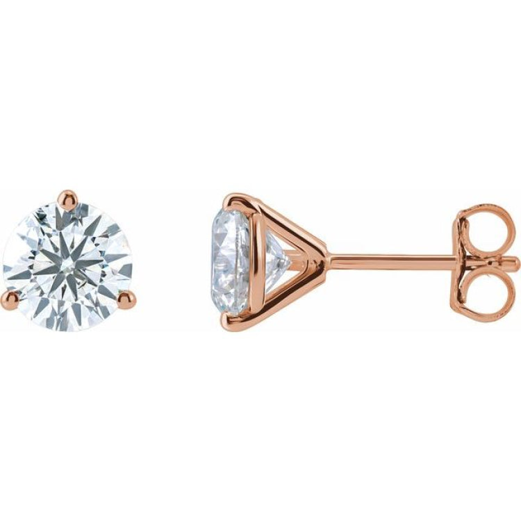 14K Rose Gold 1 1/2 CTW Lab-Grown Diamond Stud Earrings