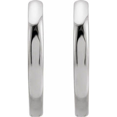 14K White Gold Hinged 15 mm Hoop Earrings