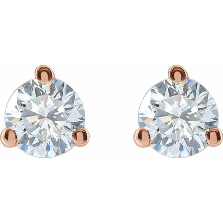 14K Rose Gold 3/4 CTW Lab-Grown Diamond Stud Earrings