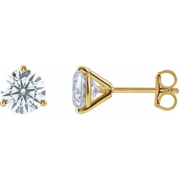14K Yellow Gold 1 1/2 CTW Lab-Grown Diamond Stud Earrings