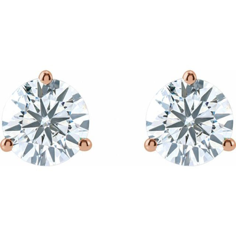 14K Rose Gold 1 1/2 CTW Lab-Grown Diamond Stud Earrings
