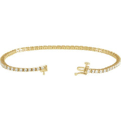 14K Yellow Gold 2 CTW Lab-Grown Diamond Line 7 1/4" Bracelet