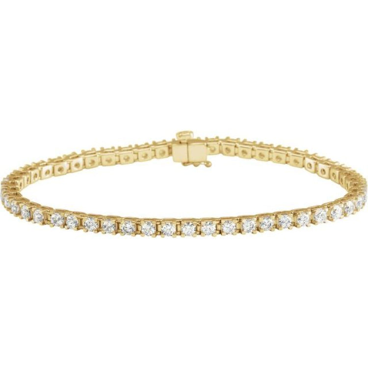 14K Yellow Gold 4 CTW Lab-Grown Diamond Line 7 1/4" Bracelet