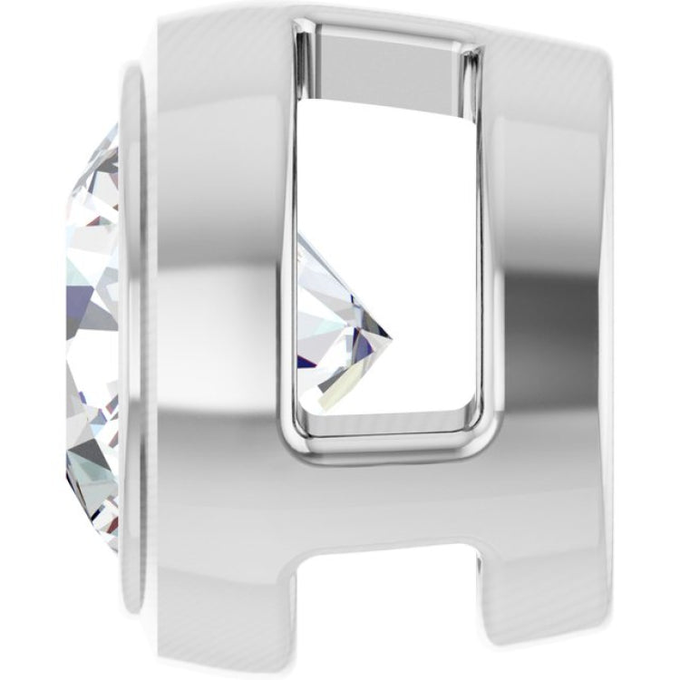 14K White Gold 1/3 CT Natural Diamond Slide Pendant