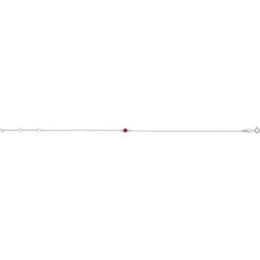 14K White Gold Lab-Grown Ruby Bezel-Set Solitaire 6 1/2-7 1/2" Bracelet