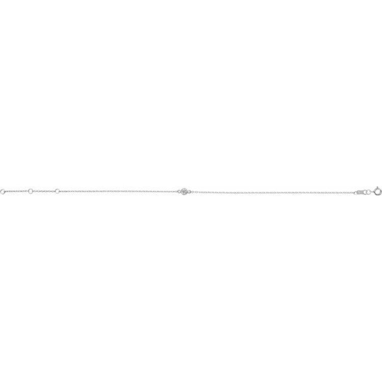 14K White Gold 1/10 CT Natural Diamond 6 1/2-7 1/2" Bracelet