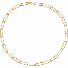 14K Yellow Gold 6.2 mm Paperclip-Style 18" Chain