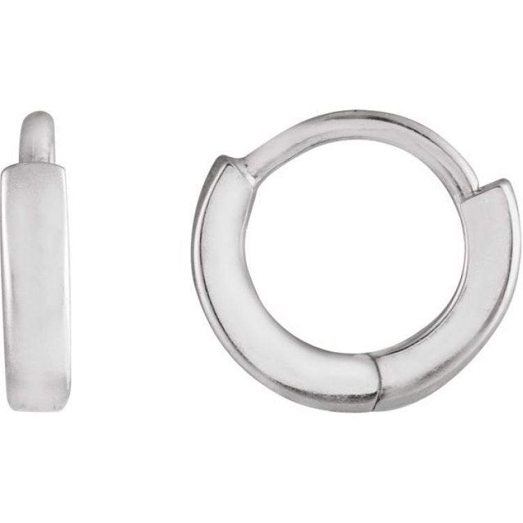 Platinum Hinged 8 mm Hoop Earring