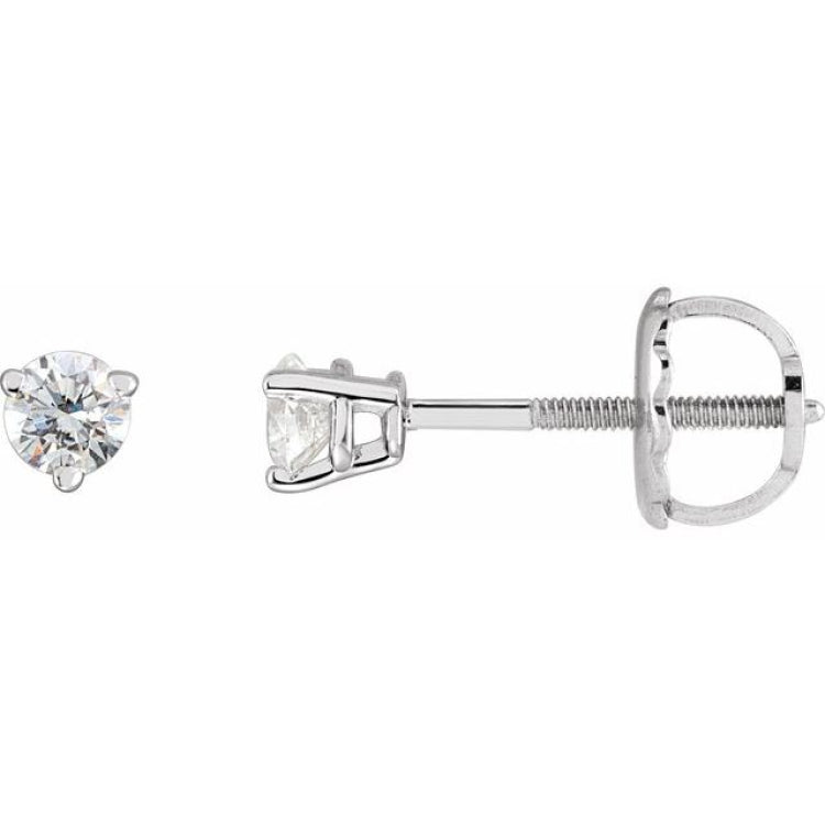 14K White Gold .03 CTW Natural Diamond Earrings