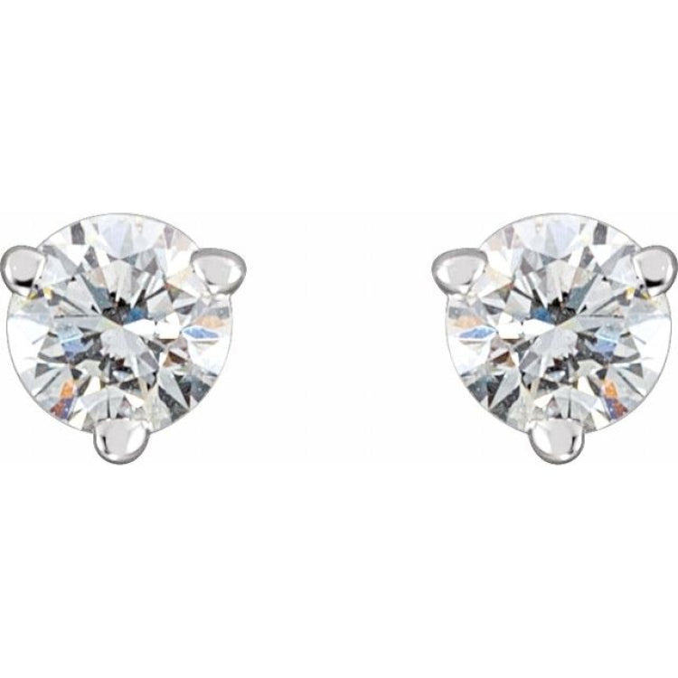 Sterling Silver 1/3 CTW Natural Diamond  Earrings