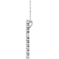 14K White Gold 1/2 CTW Natural Diamond Cross 16-18" Necklace