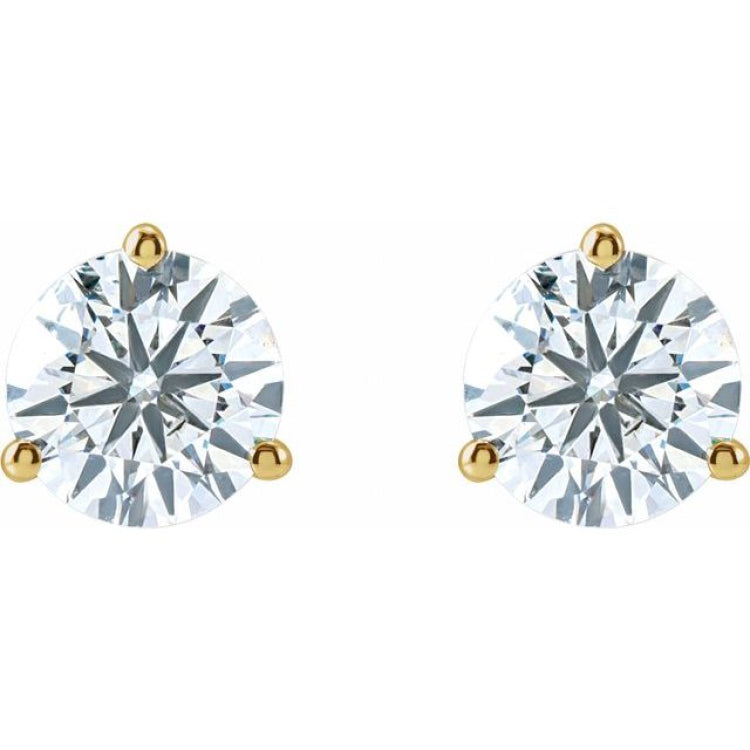 14K Yellow Gold 2 1/2 CTW Lab-Grown Diamond Stud Earrings