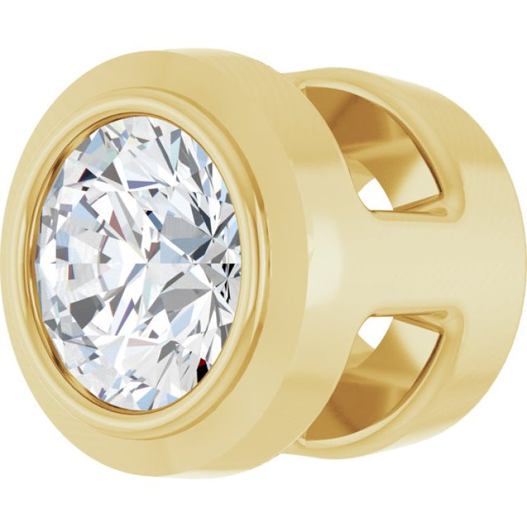 14K Yellow Gold .06 CT Lab-Grown Diamond Slide Pendant