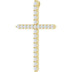 14K Yellow Gold 1 CTW Lab-Grown Diamond Cross Pendant