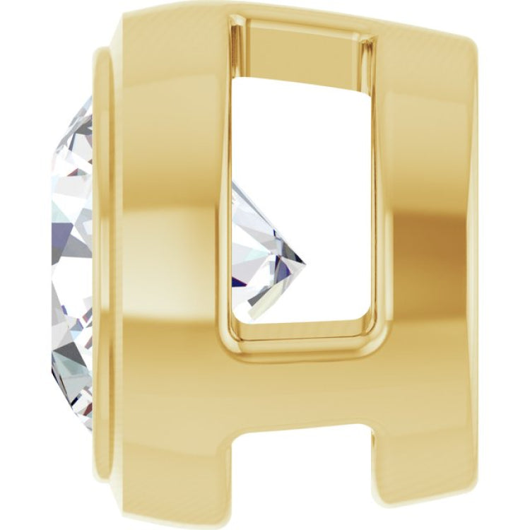 14K Yellow Gold 1/3 CT Lab Grown Diamond Slide Pendant