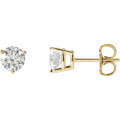 14K Yellow Gold 1 CTW Lab-Grown Diamond Earrings