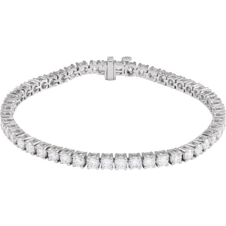 14K White Gold 6 CTW Lab-Grown Diamond Line 7" Bracelet