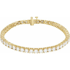 14K Yellow Gold 7 CTW Lab-Grown Diamond Line 7" Bracelet