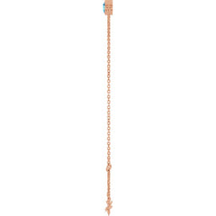 14K Rose Gold Natural Blue Zircon 6 1/2-7 1/2" Bracelet