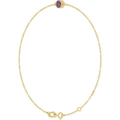14K Yellow Gold Lab-Grown Alexandrite 6 1/2-7 1/2" Bracelet