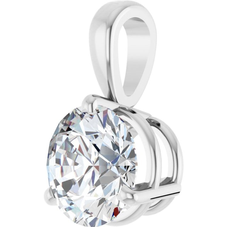 Sterling Silver 1 CT Lab-Grown Diamond Pendant