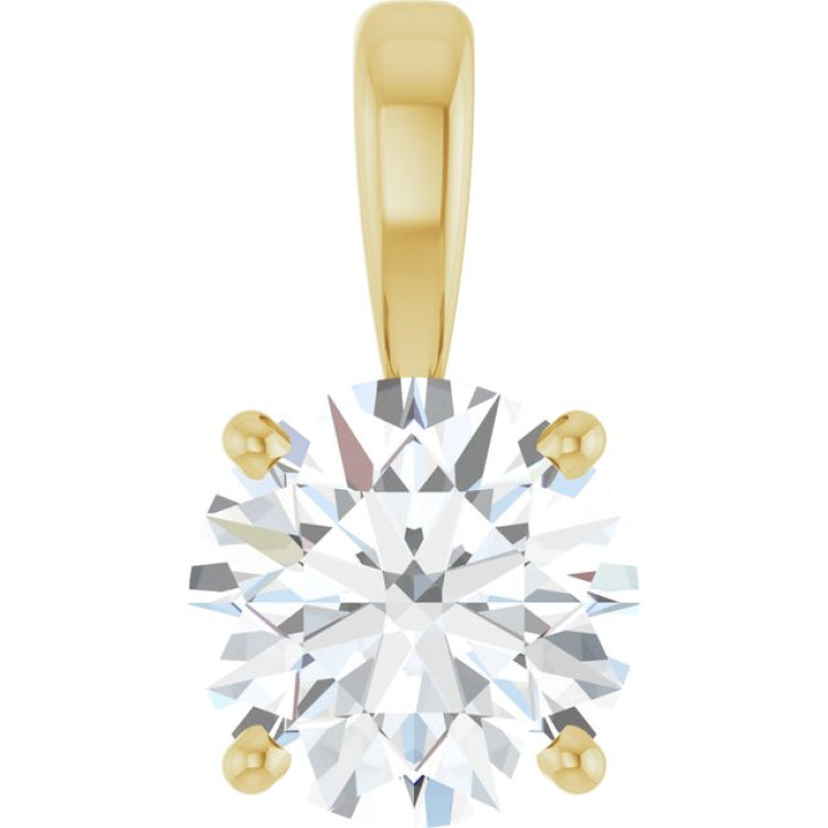14K Yellow Gold 1 1/4 CT Lab-Grown Diamond Pendant