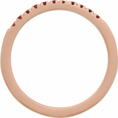 14K Rose Gold Natural Mozambique Garnet Stackable Ring