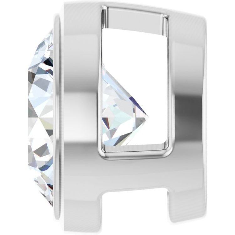 14K White Gold 3/4 CT Natural Diamond Slide Pendant