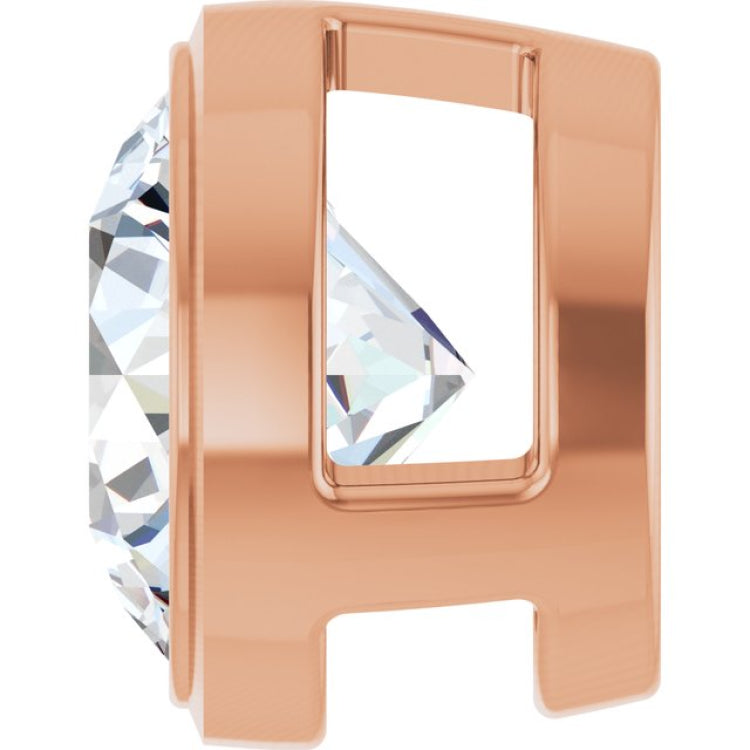 14K Rose Gold 3/4 CT Lab-Grown Diamond Slide Pendant